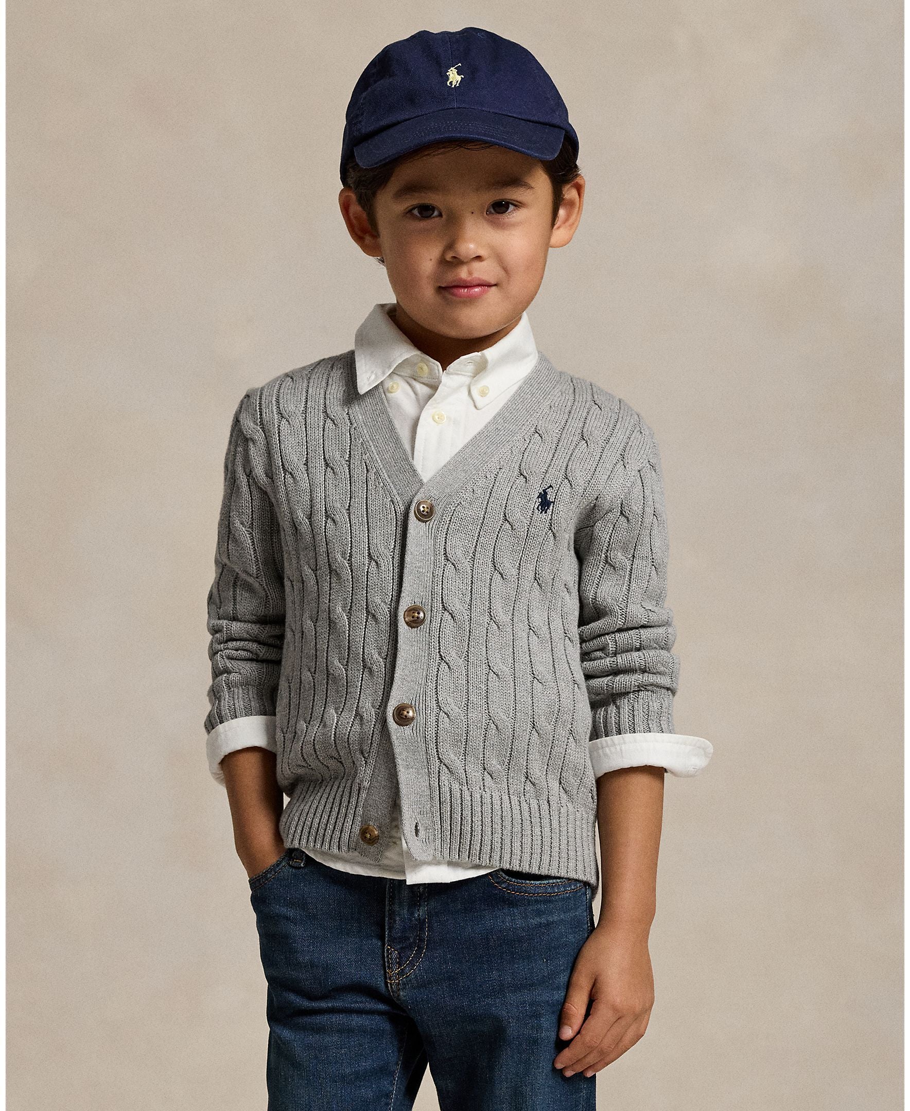 Polo Ralph Lauren Little Boys Cotton Cable-Knit Cardigan
