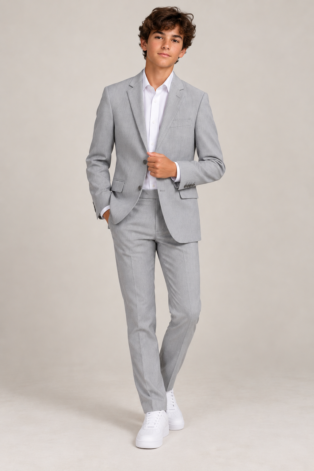 Tallia Boys Skinny Light Grey Suit