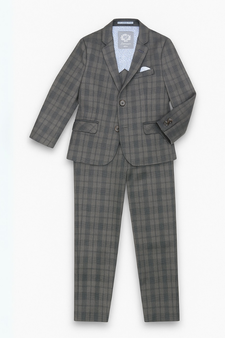 Appaman Boys Two Piece Grey Plaid Stretchy Mod Suit_ G8SSU1-NorthBoys