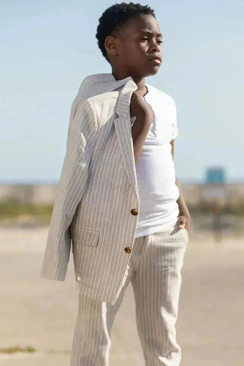 Appaman Boys Two Piece Natural Striped Suit_ F8SPJ-NorthBoys