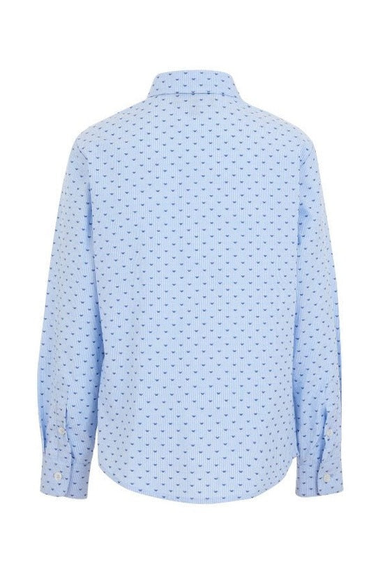 Emporio Armani Boys Blue Pattern Dress Shirt_ 3D4C09 - 4N89Z - F742 - NorthBoys