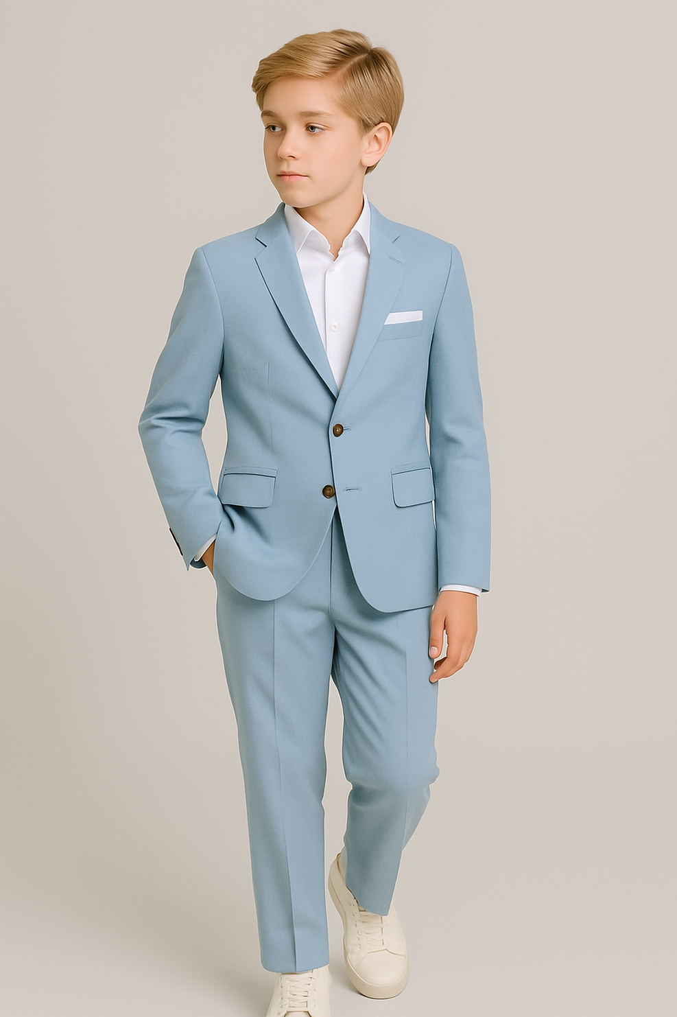 Hugo Boss Boys Slim Fit Pale Blue Suit_ J52068/J51981-NorthBoys