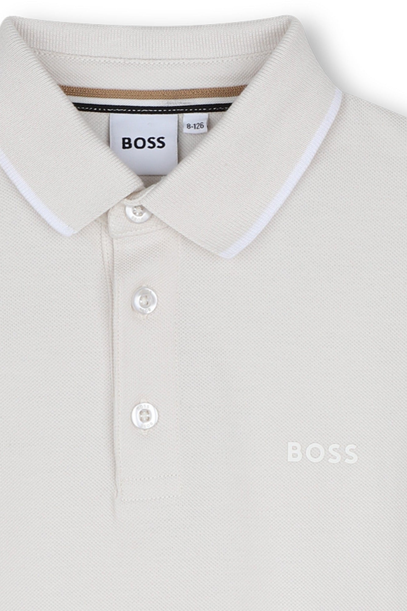 Hugo Boss Boys Long Sleeve Jersey Polo with Contrast Collar Trim_ J53376