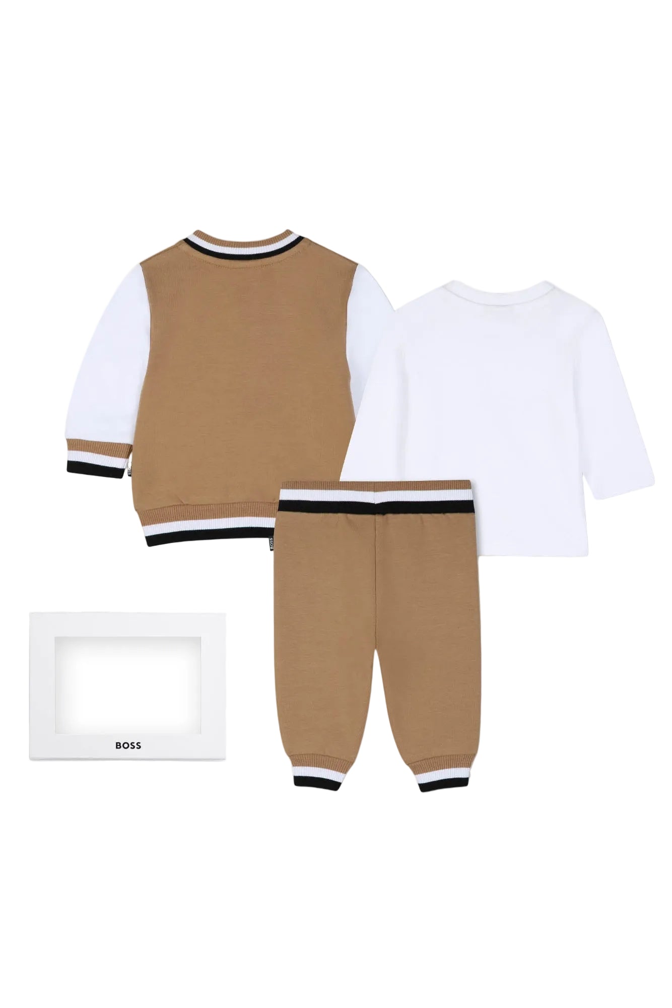 Hugo Boss Toddler 3-Piece Trackset Gift Set with Multicolor Ribbed Banding_