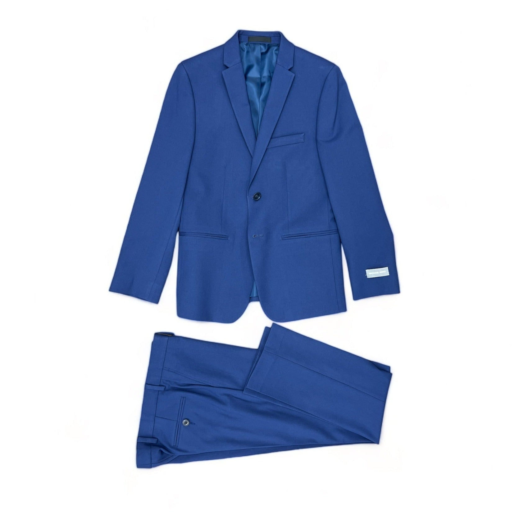 Boys Skinny Fit Mid Blue Solid Suit