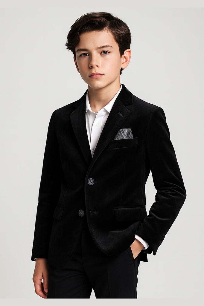 Isaac Mizrahi Boys Velvet Black Blazer