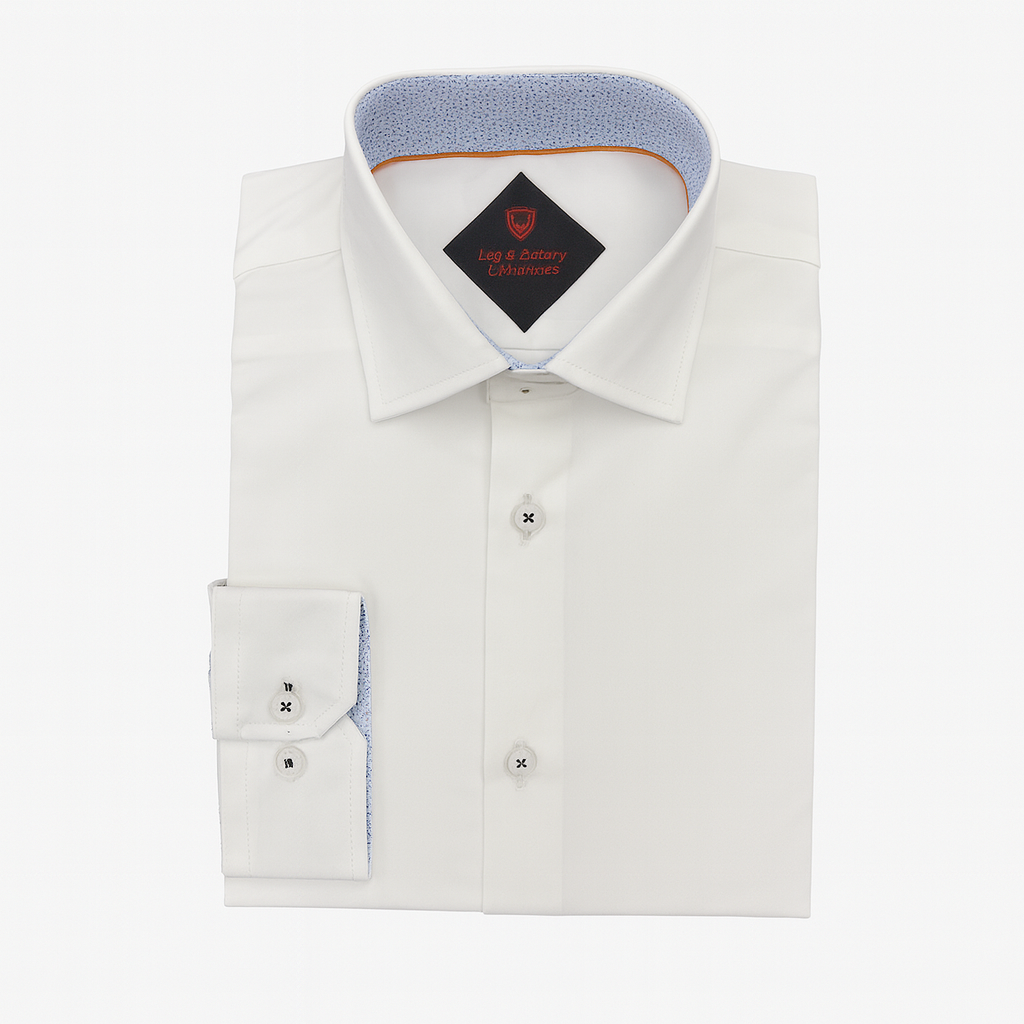 Leo & Zachary Boys Navy & White 4 Way Stretch Dress Shirt_ ts511-NorthBoys