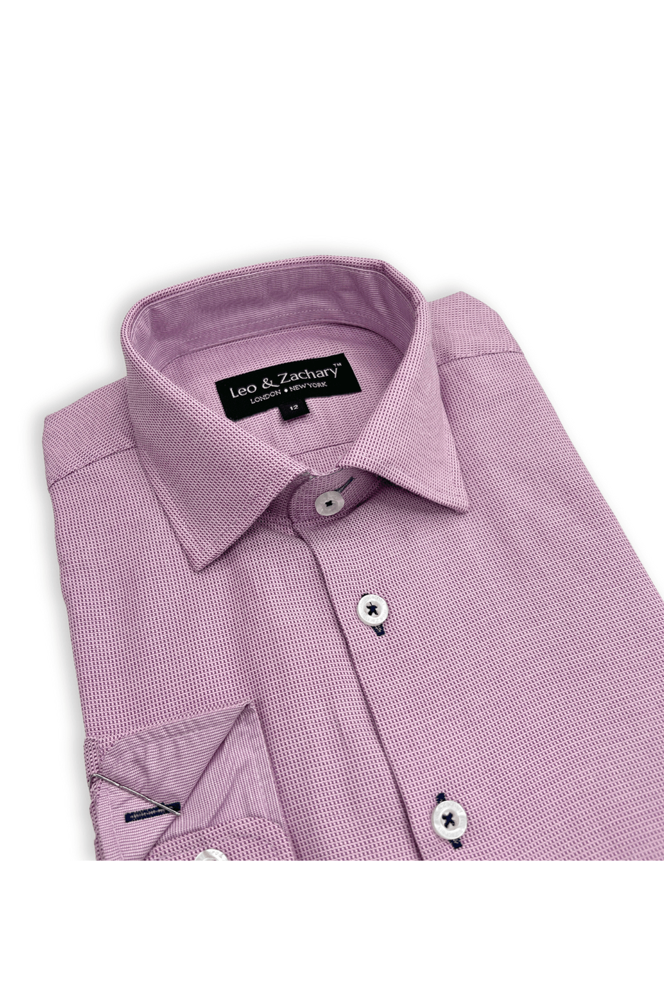 Boys Pink Micro Checks Dress Shirt - NorthBoys