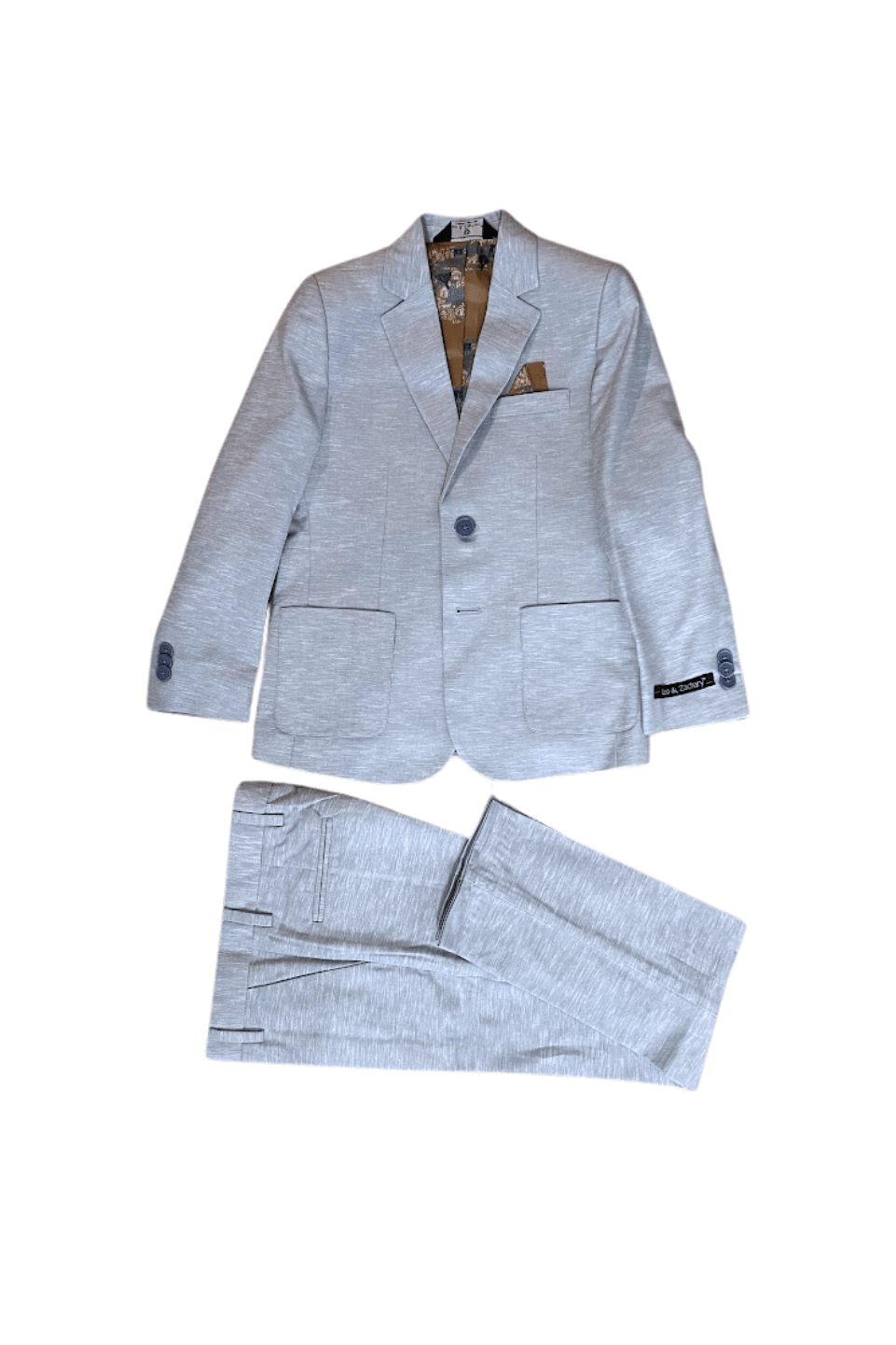 Leo & Zachary Boys Slim Chambray Blue Stretch Suit_ BLZ5870/LZ5870-NorthBoys