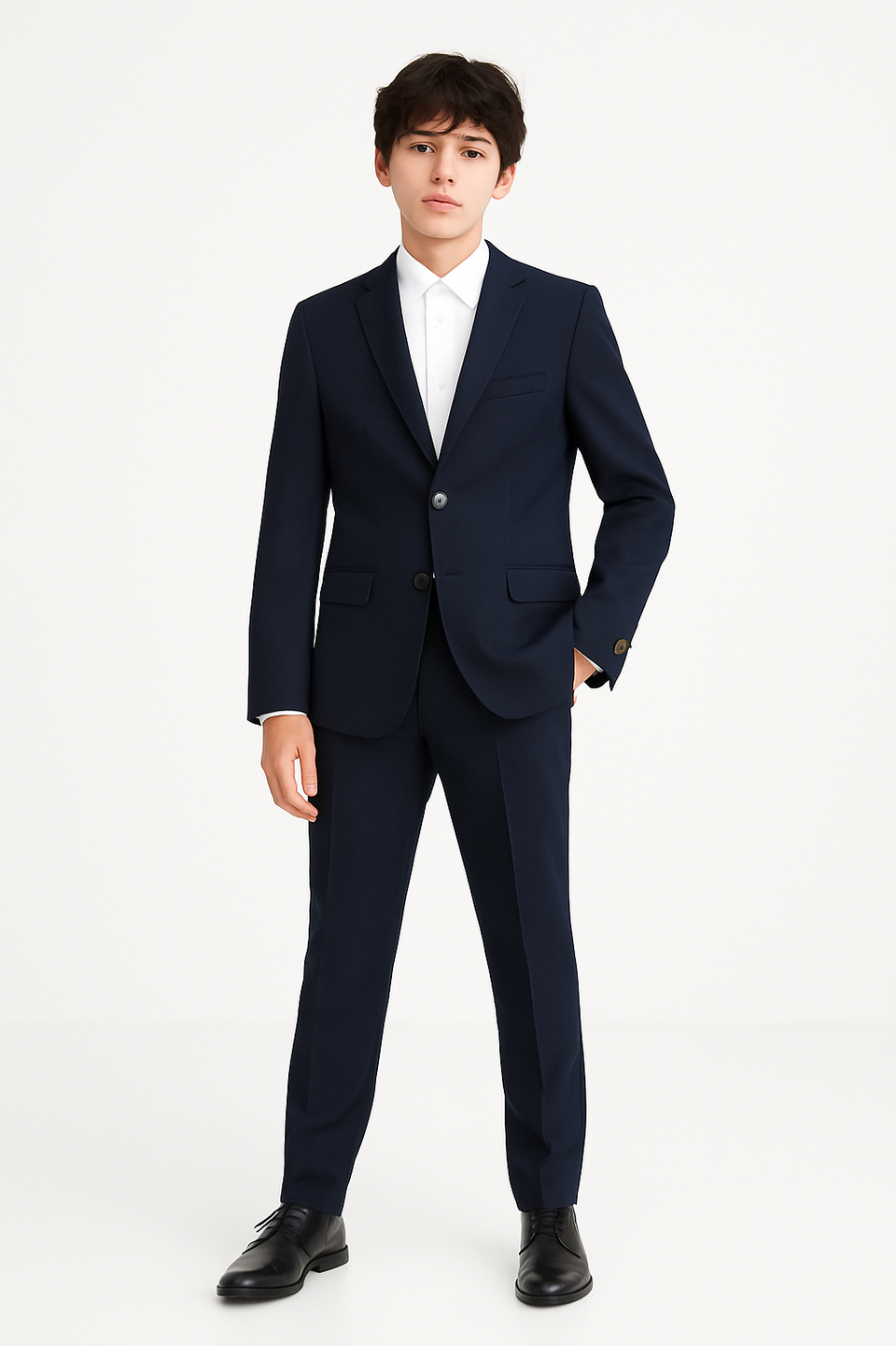 Marc New York Boys Husky Dark Navy Mini Stripe Suit-NorthBoys