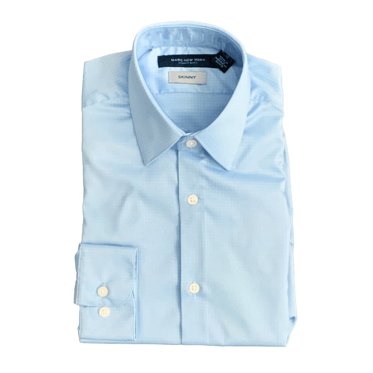 Marc New York Boys Skinny Blue/White Grid Dress Shirt - NorthBoys