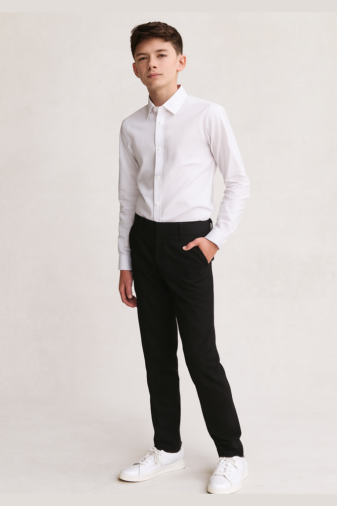 Marc New York Boys Skinny White Stretch Dress Shirt_ MBS0088