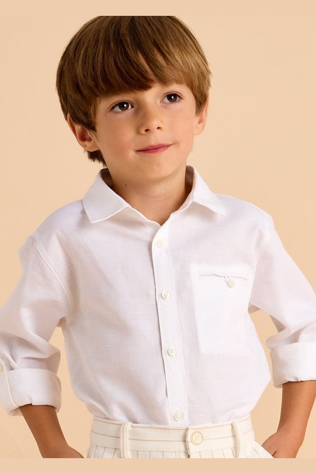 Mayoral Mini Long Sleeve Linen Shirt_ 3121 - NorthBoys