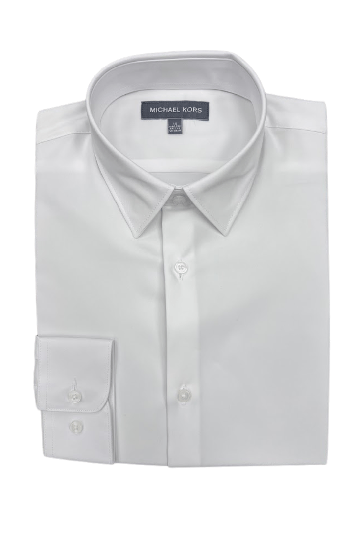 Michael Kors Solid White Stretch Dress Shirt_ SJY0060 - NorthBoys