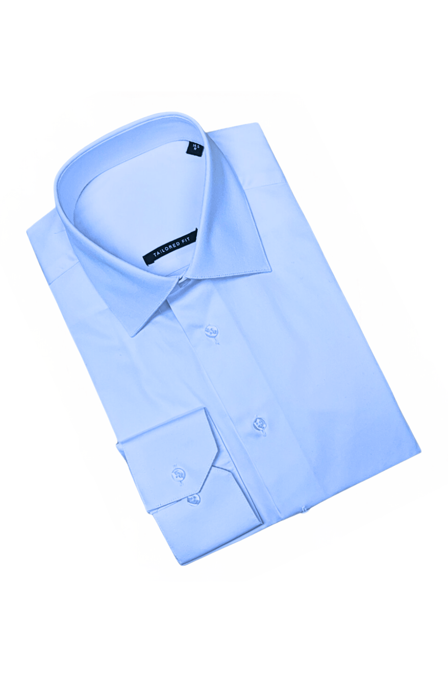 NorthBoys Mens Tailored Fit Light Blue Premium Cotton Dress Shirt - NorthBoys