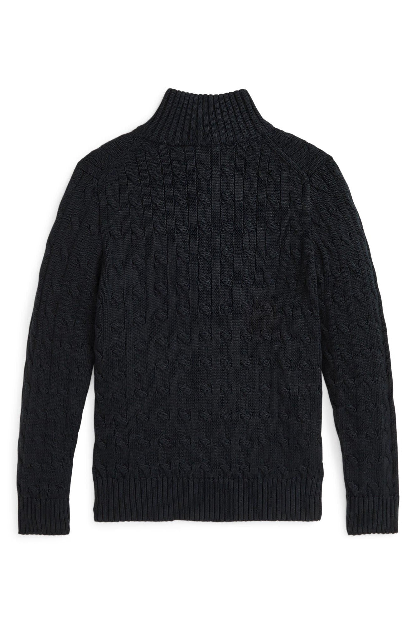 Ralph Lauren Boys Cable-Knit Cotton Quarter-Zip Sweater