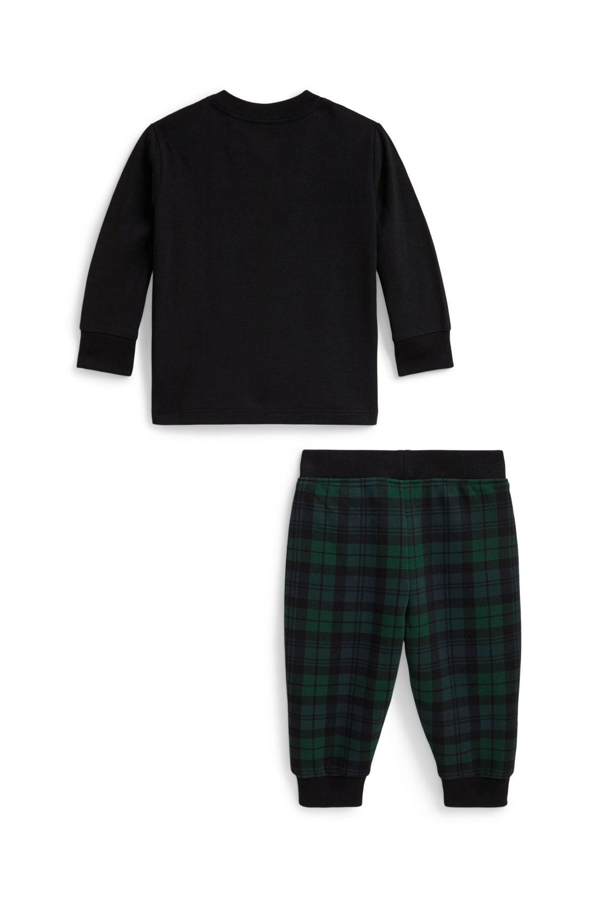Polo Ralph Lauren Baby Boys Polo Bear Tee & Plaid Fleece Pant Set