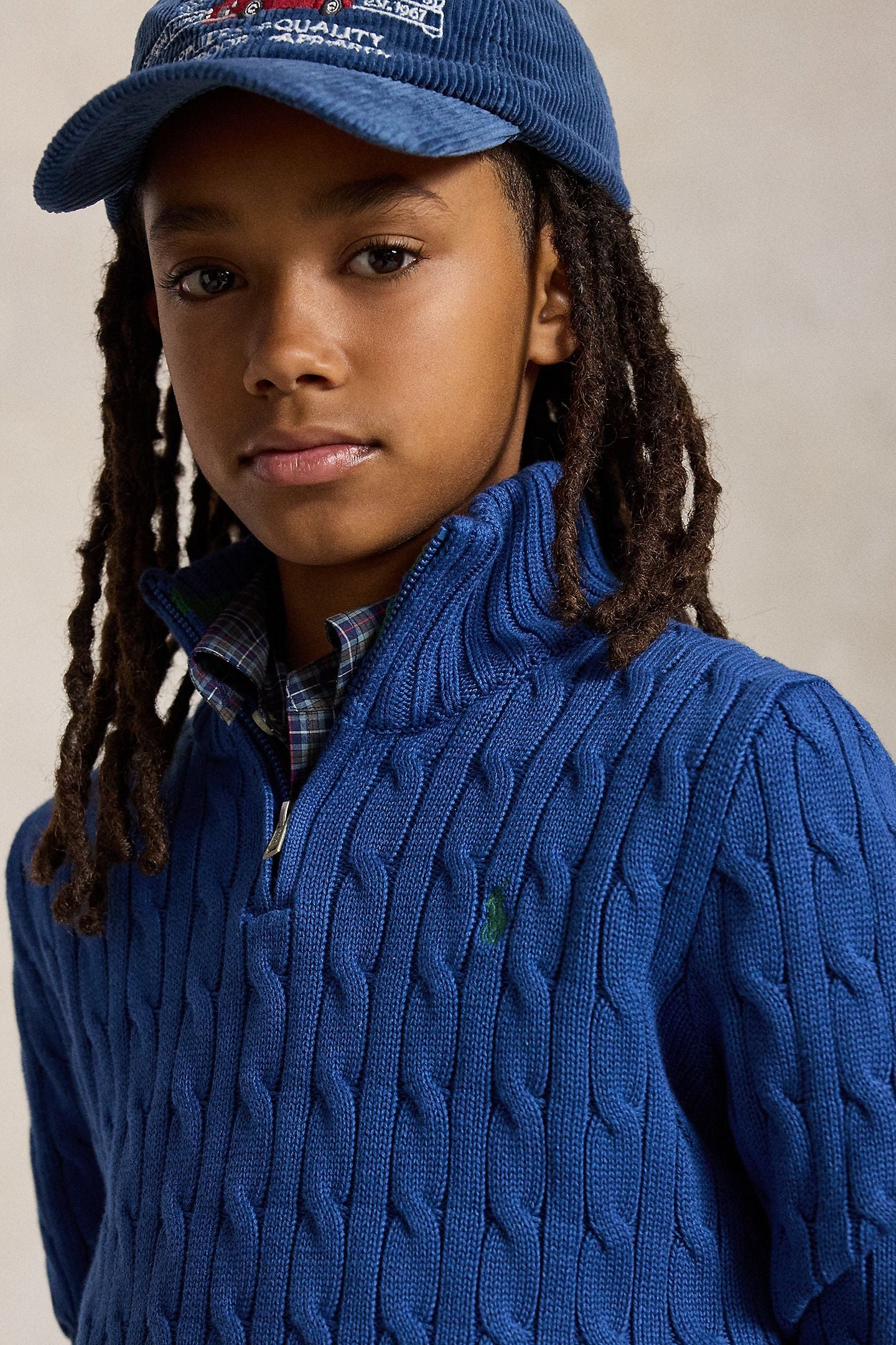 Polo Ralph Lauren Boys Cable-Knit Cotton Quarter-Zip Sweater