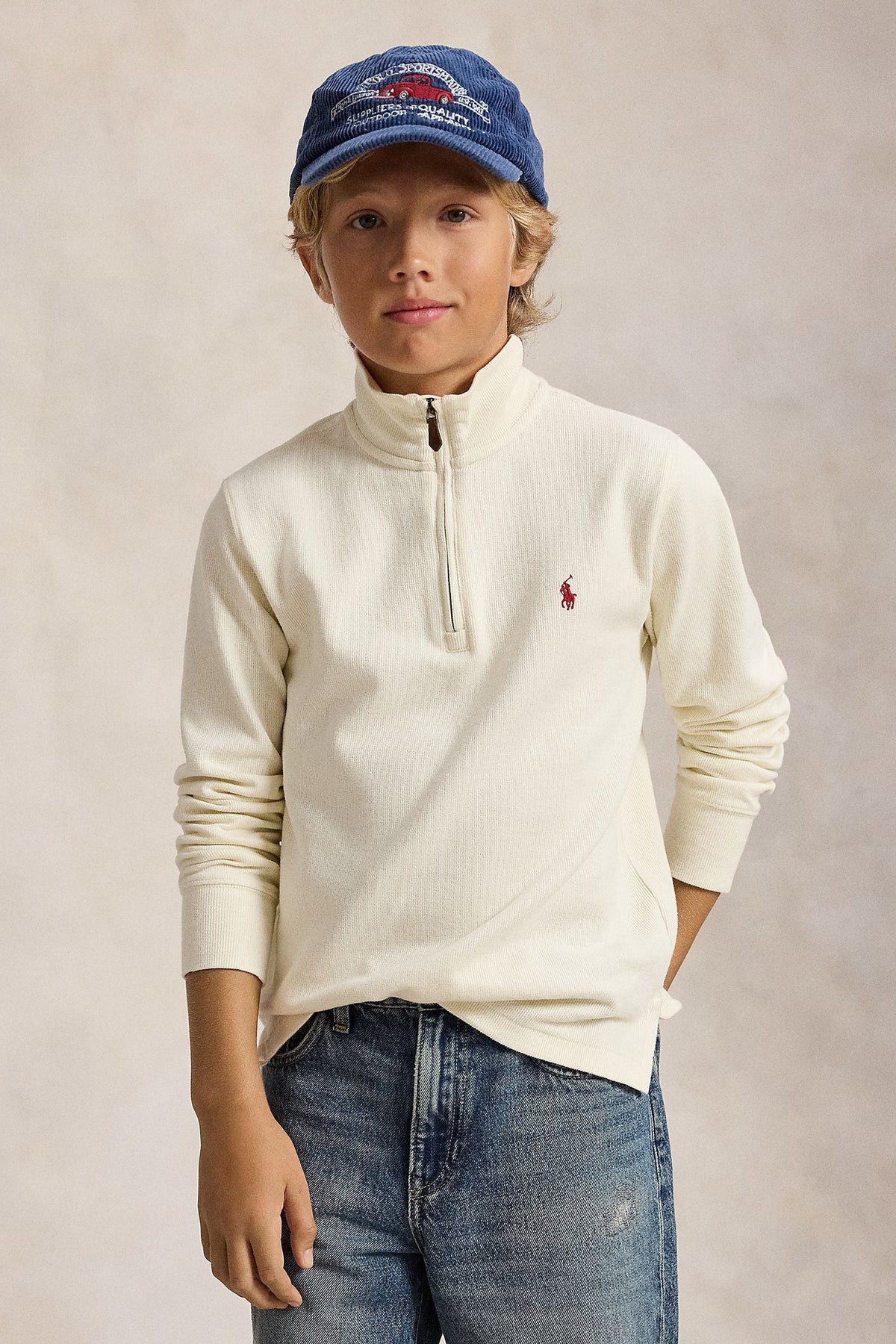 Polo Ralph Lauren Boys Estate-Rib Quarter-Zip Pullover