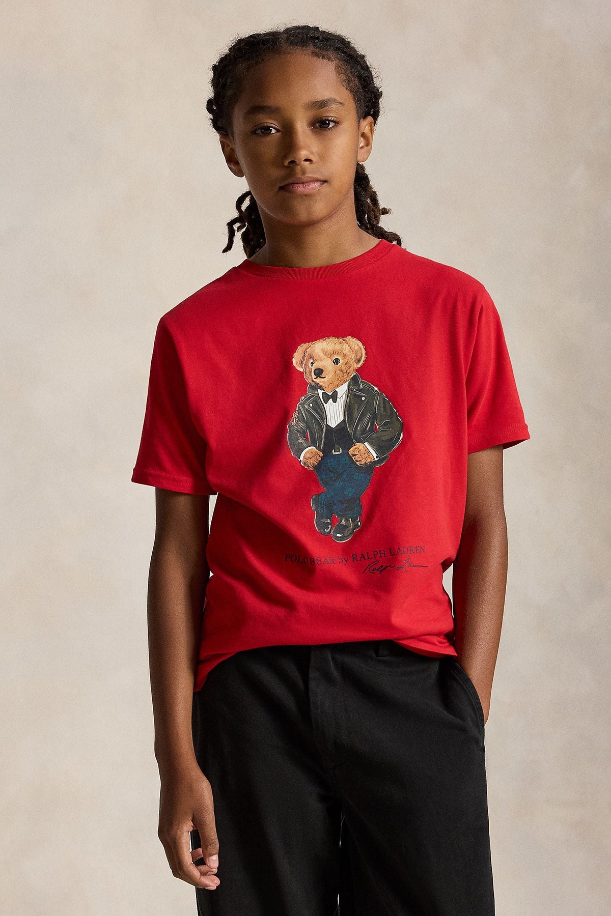 Polo Ralph Lauren Boys Polo Bear Cotton Jersey Tee red