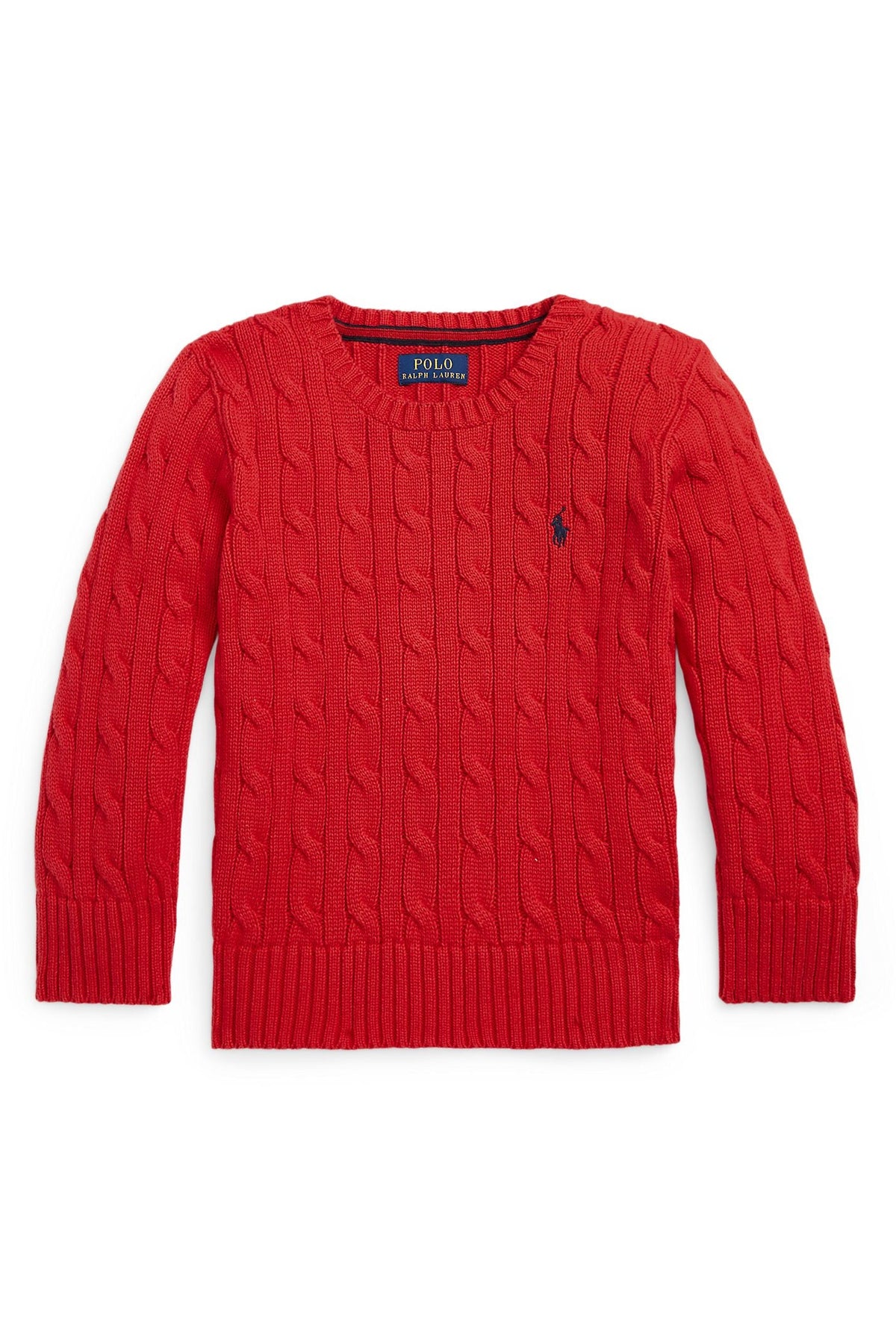 Polo Ralph Lauren Little Boys Combed Cotton Cable Knit Sweater red