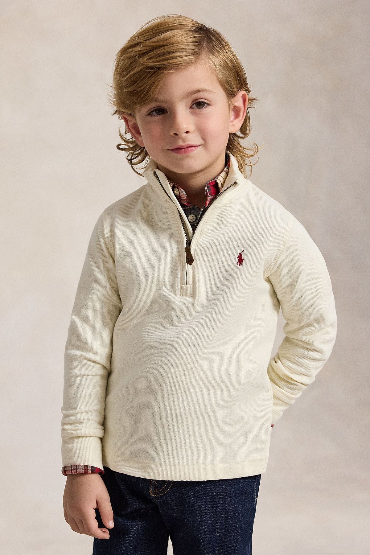 Polo Ralph Lauren Little Boys Estate-Rib Quarter-Zip Pullover