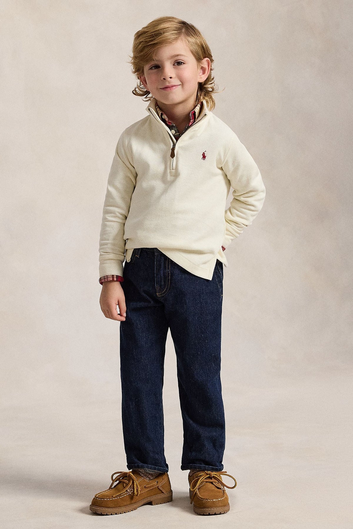Polo Ralph Lauren Little Boys Estate-Rib Quarter-Zip Pullover
