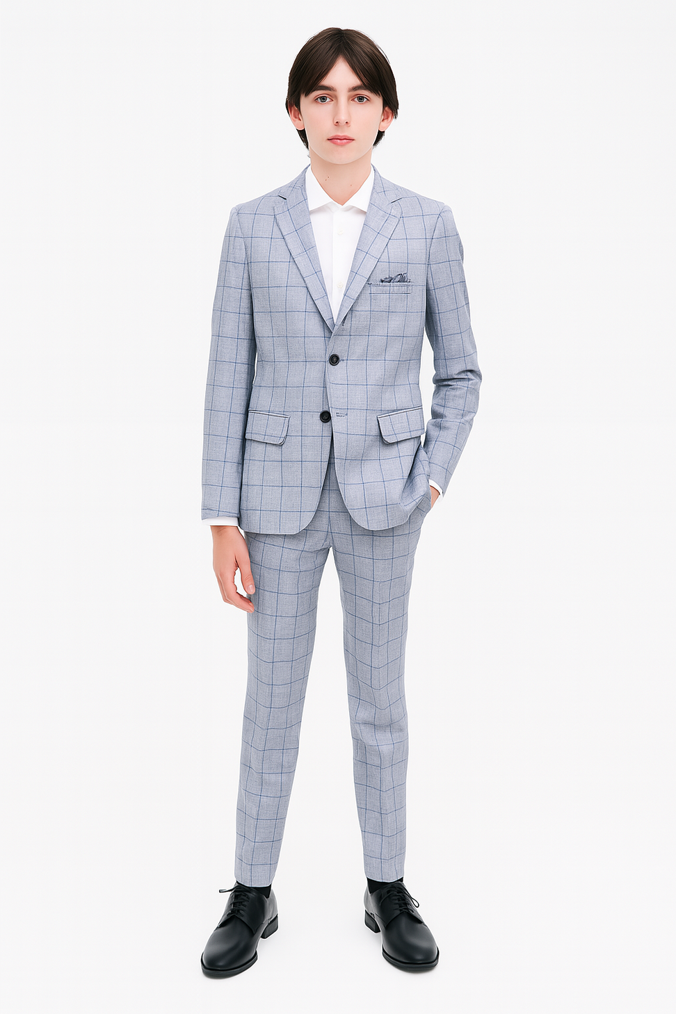 Tallia Boys Skinny Light Blue Sharkskin Suit_ CZ0096-NorthBoys