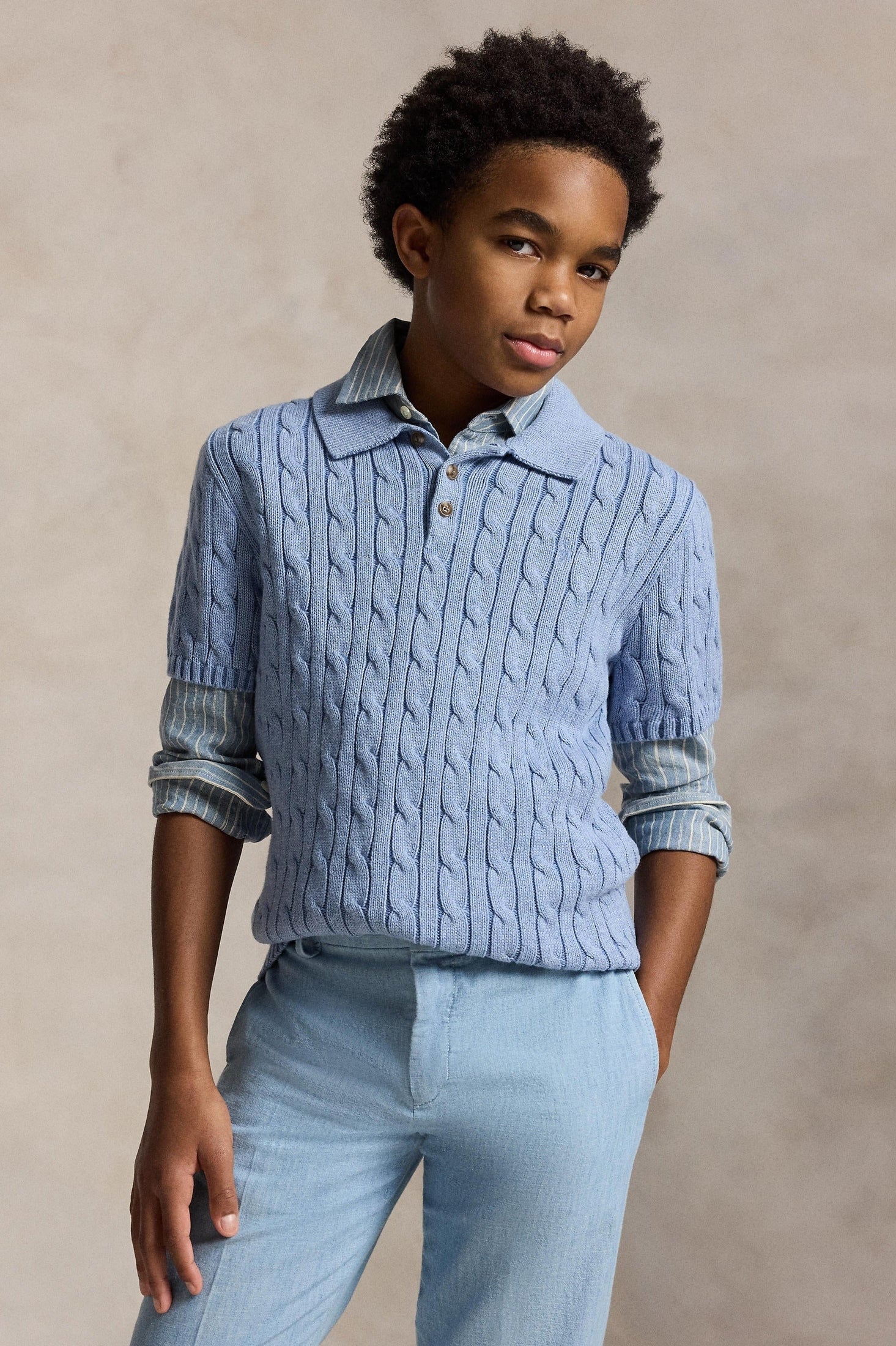 Polo Ralph Lauren Boys Cable Knit Cotton Polo