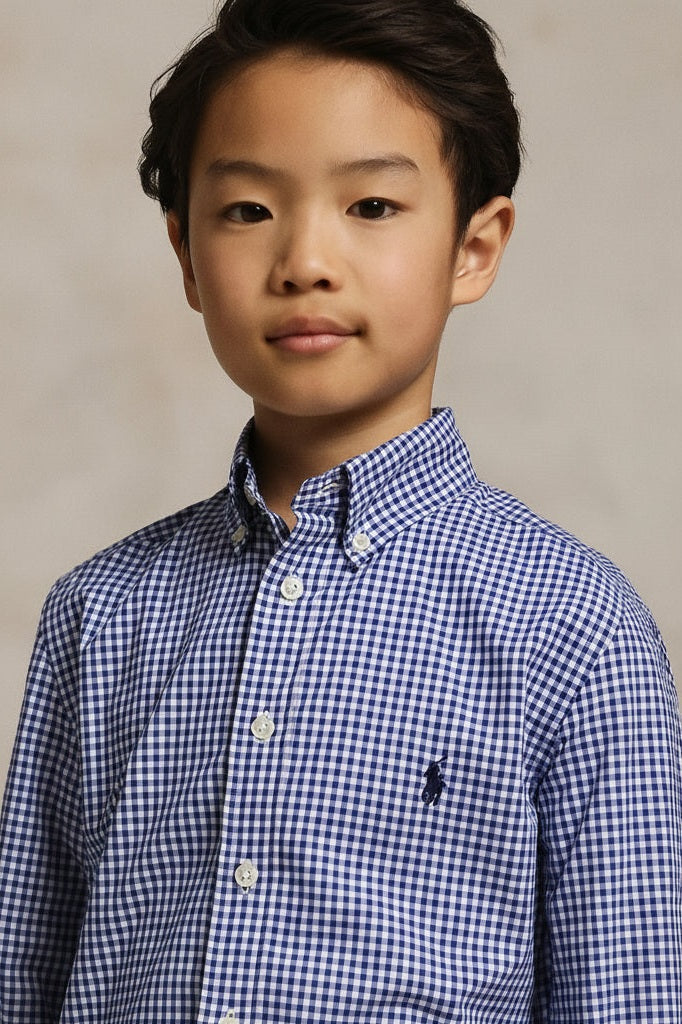 Ralph Lauren Boys Gingham Cotton Poplin Shirt