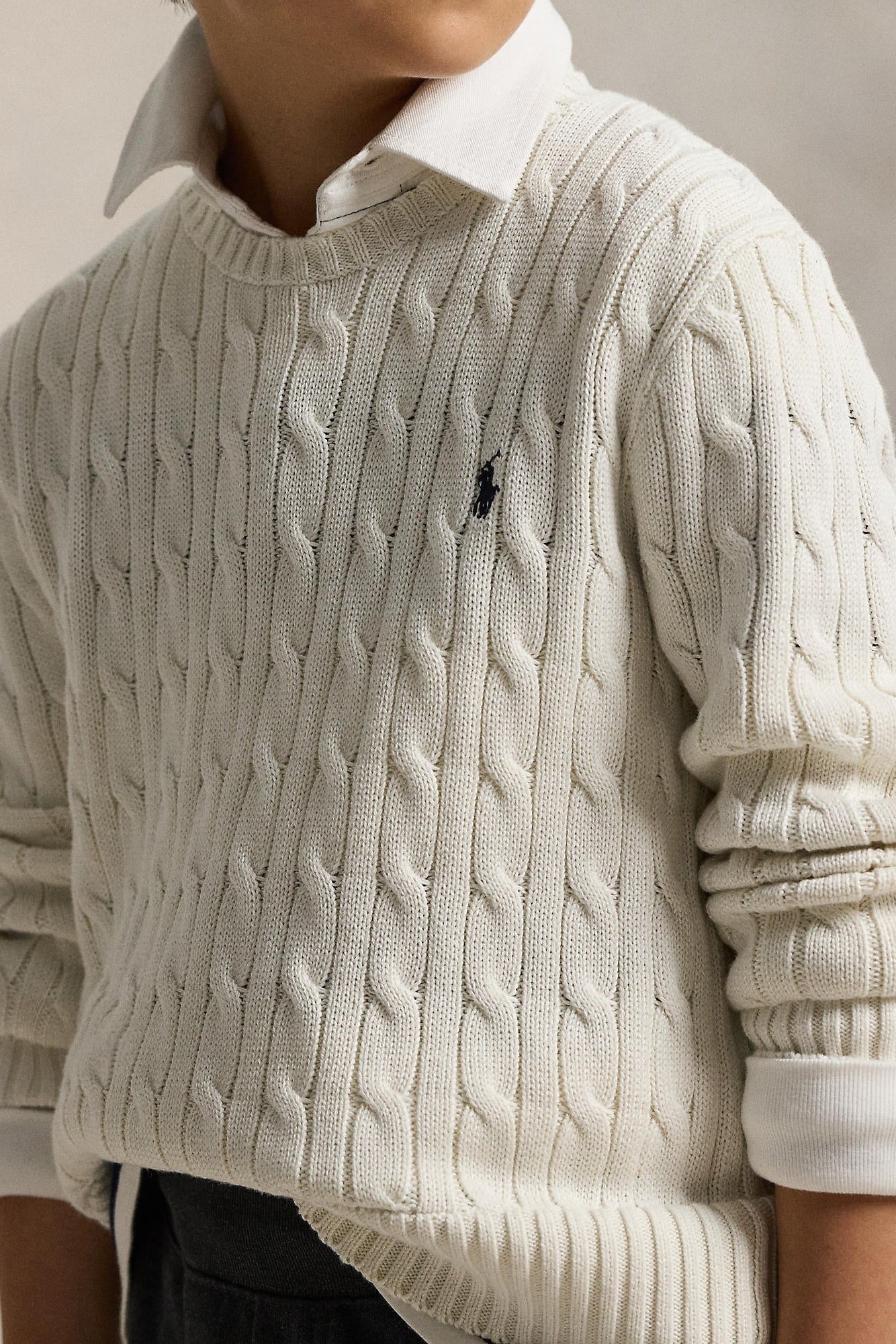 Polo Ralph Lauren Boys Combed Cotton Cable Knit Sweater