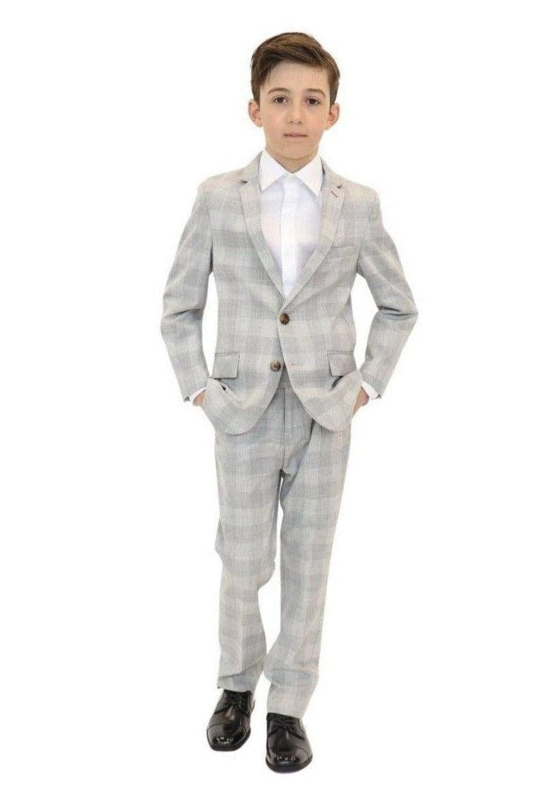 Appaman Boys 2pc Stretch Mod London Check Grey Suit-NorthBoys