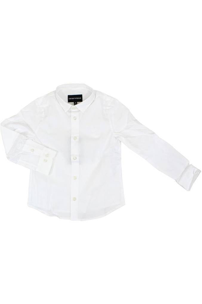 Emporio Armani Boys White Solid Dress Shirt_8N4C09 - 0100 - NorthBoys