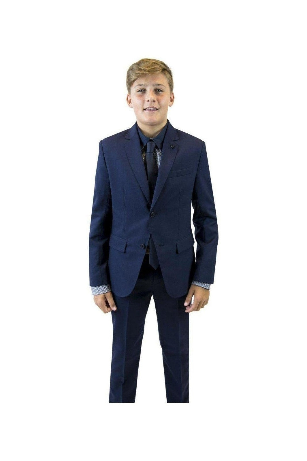 Hugo Boss Boys Classic Slim Navy Wool Suit-NorthBoys