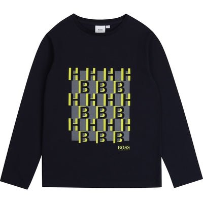 Hugo Boss Boys Long - sleeved slim - fit T-shirt with monogram print J25G38 - NorthBoys