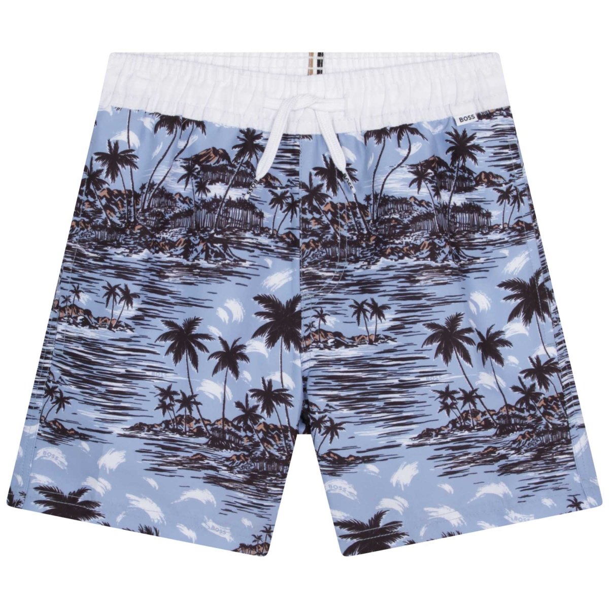 Hugo Boss Boys Printed Swim Shorts_ Blue J24848 - 77A - NorthBoys