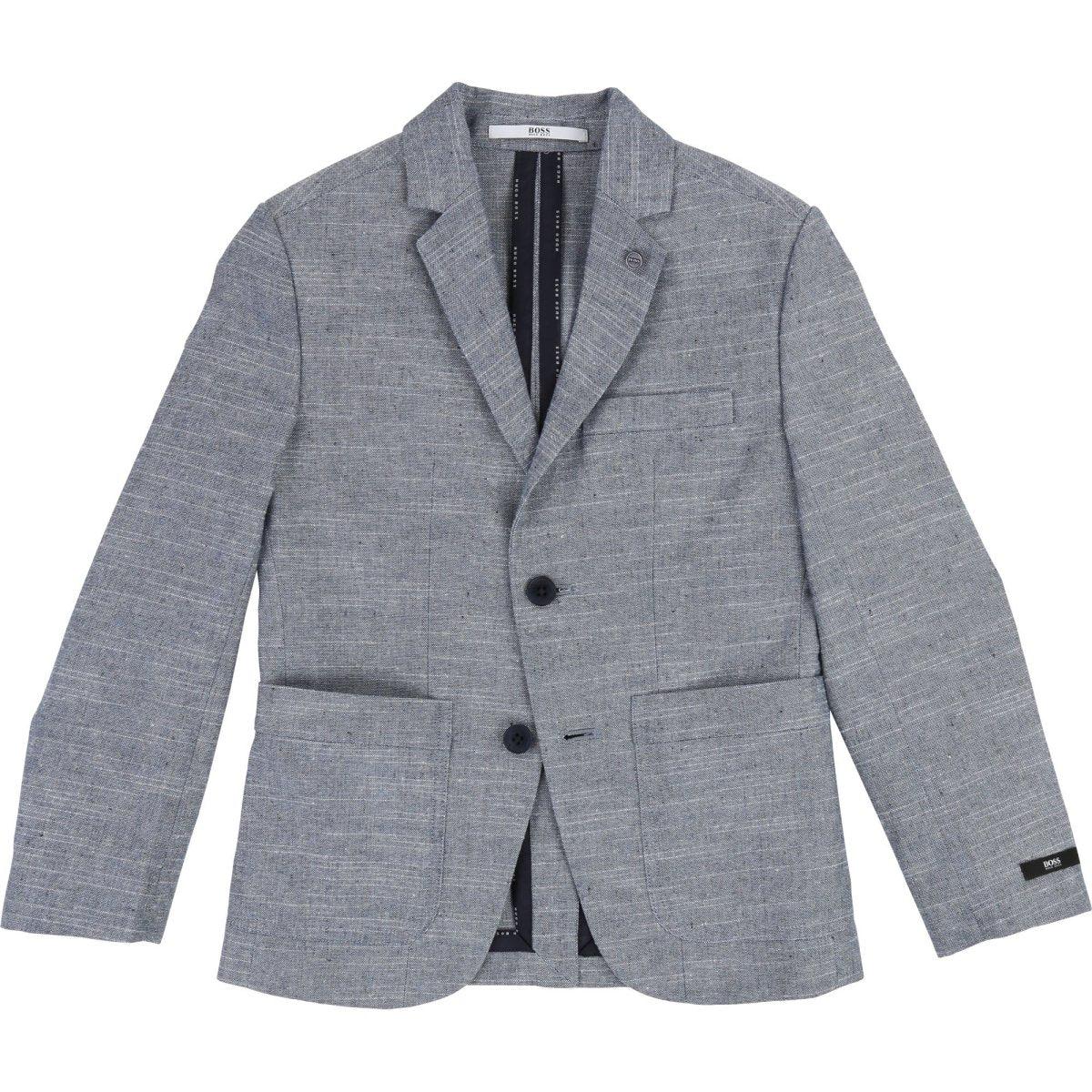 Hugo Boss Boys Slim Cotton Suit Blue/Grey J26371/J24571-NorthBoys
