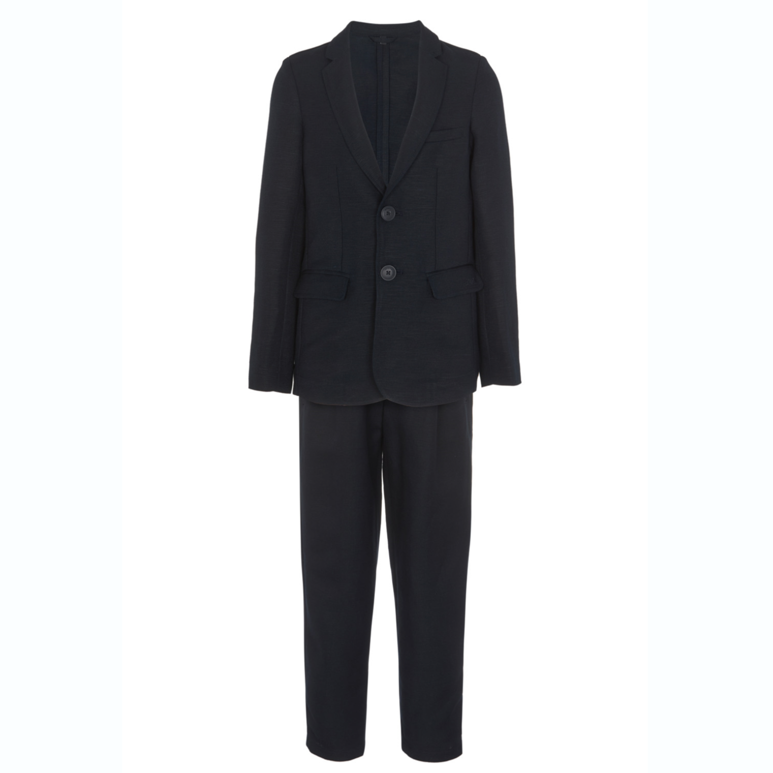 EMPORIO ARMANI Teen Boys Navy Blue Linen Suit