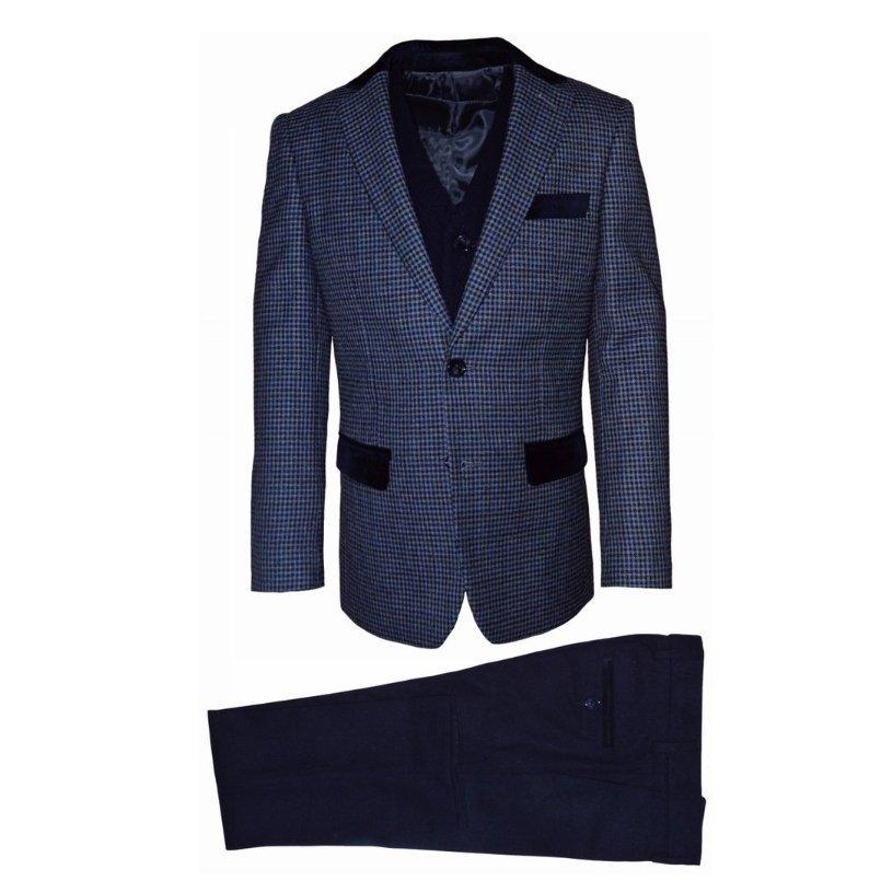 Isaac Mizrahi Boys Slim 3 Piece Suit Micro Gingham 162 ST2067-NorthBoys