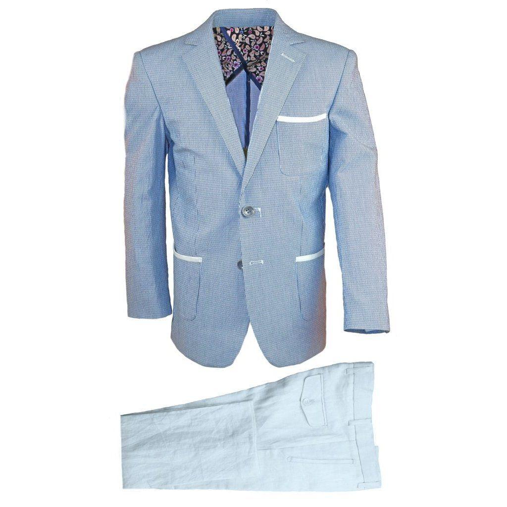 Isaac Mizrahi Boys Slim Linen Blazer and Pant 171 ST2089 - N - NorthBoys