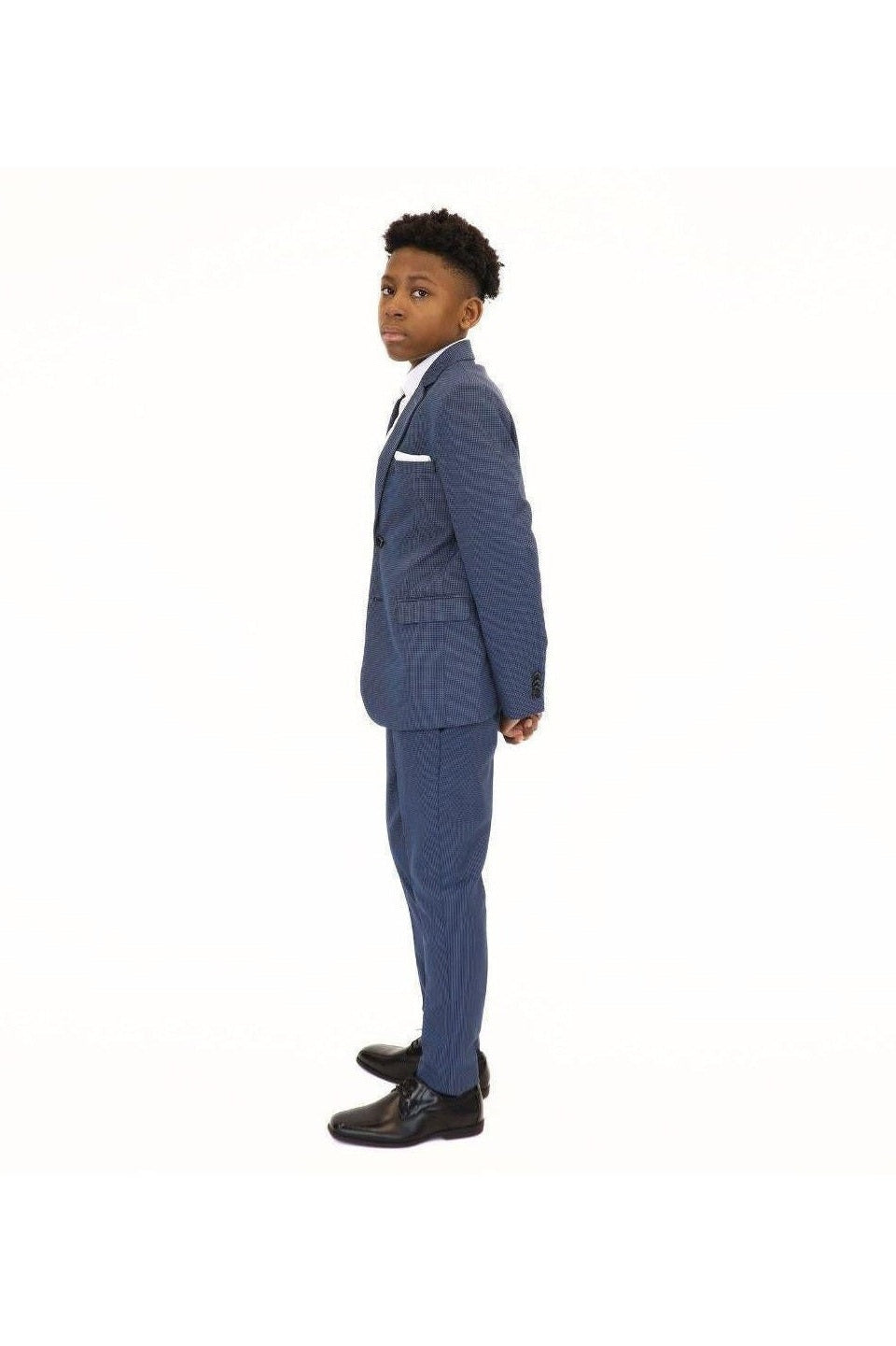 Leo & Zachary Boys Slim Ink/Sky Birdseye Suit-NorthBoys
