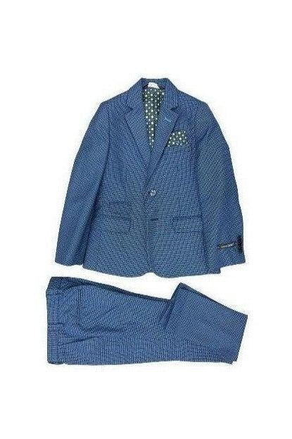 Leo & Zachary Boys Slim Ink/Sky Birdseye Suit-NorthBoys