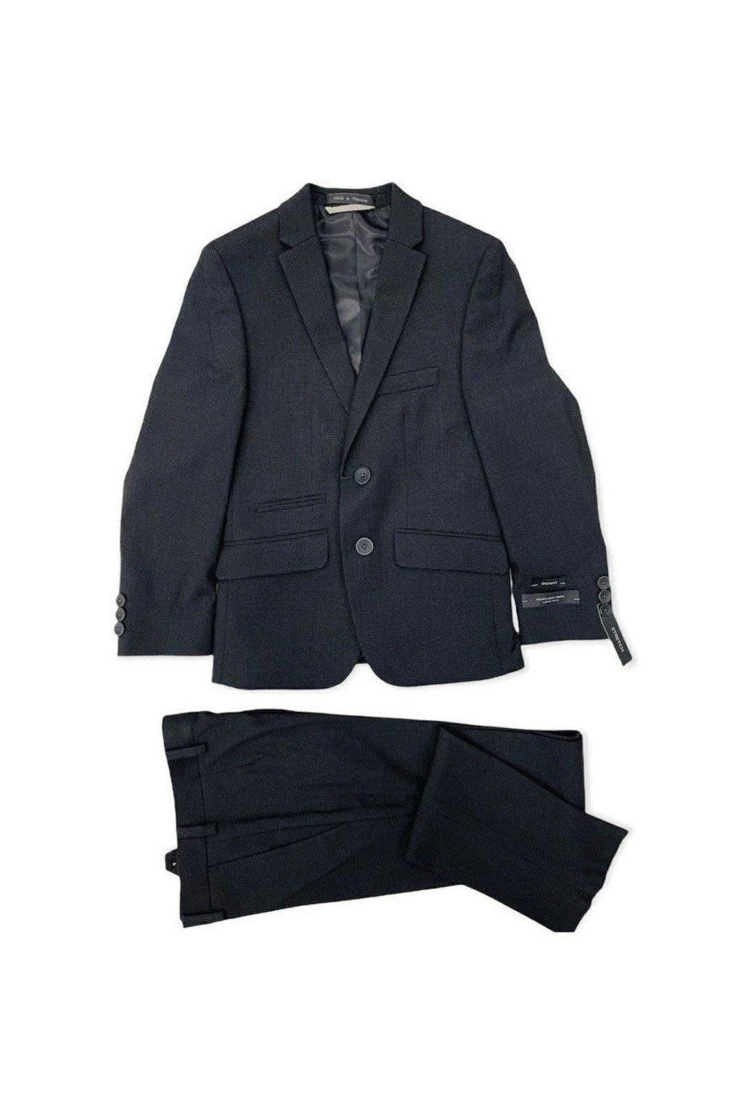 Marc New York Boys Husky Black Neat Suit-NorthBoys