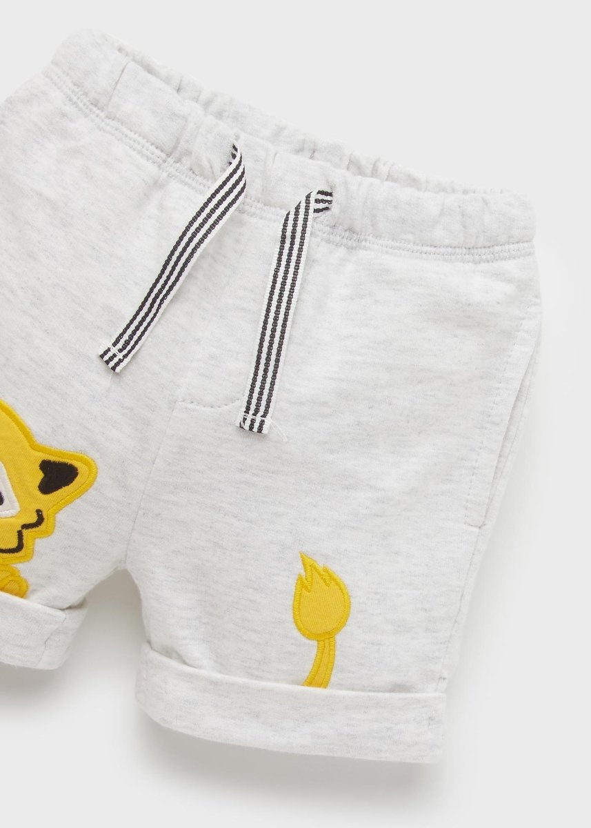 Mayoral Baby Bermuda Knit Shorts w/Tiger_ Heather Grey 1229 - 73 - NorthBoys