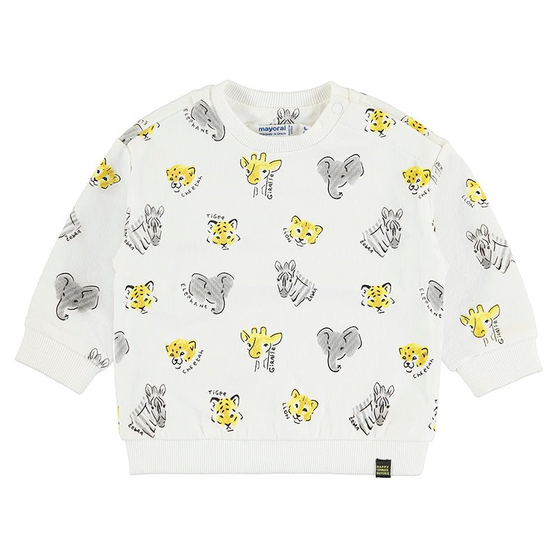 Mayoral Baby Pullover w/ Animal Print_ Off White 1401 - 81 - NorthBoys