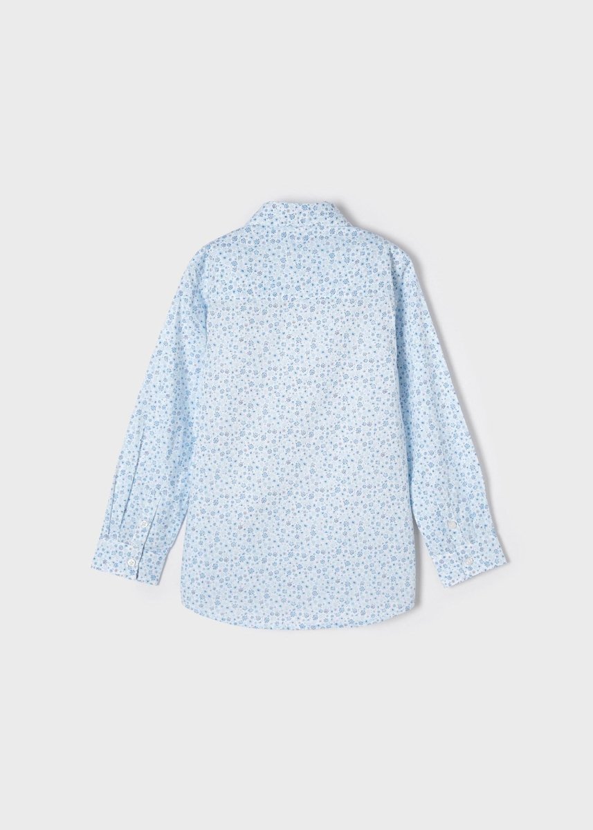 Mayoral Mini L/S Dress Shirt w/Floral Print_ Light Blue 3120 - 48 - NorthBoys