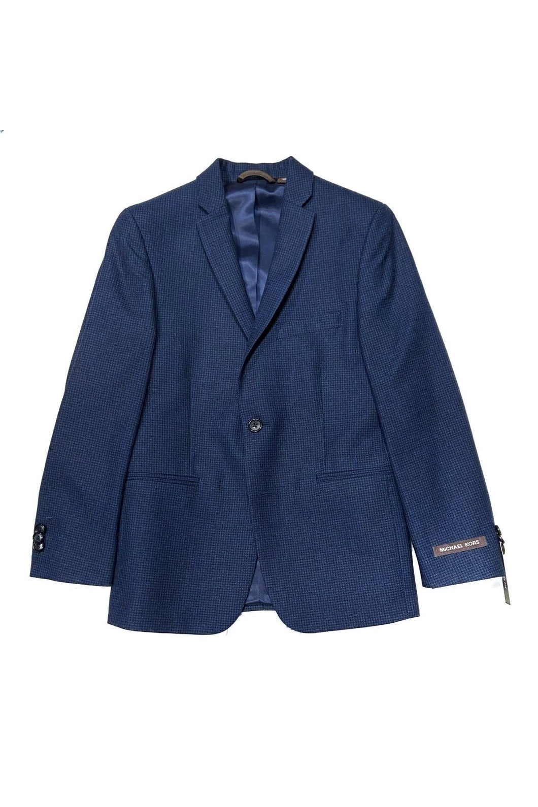 Michael Kors Skinny Fit Navy Grid Wool Sports Jacket V0114-NorthBoys