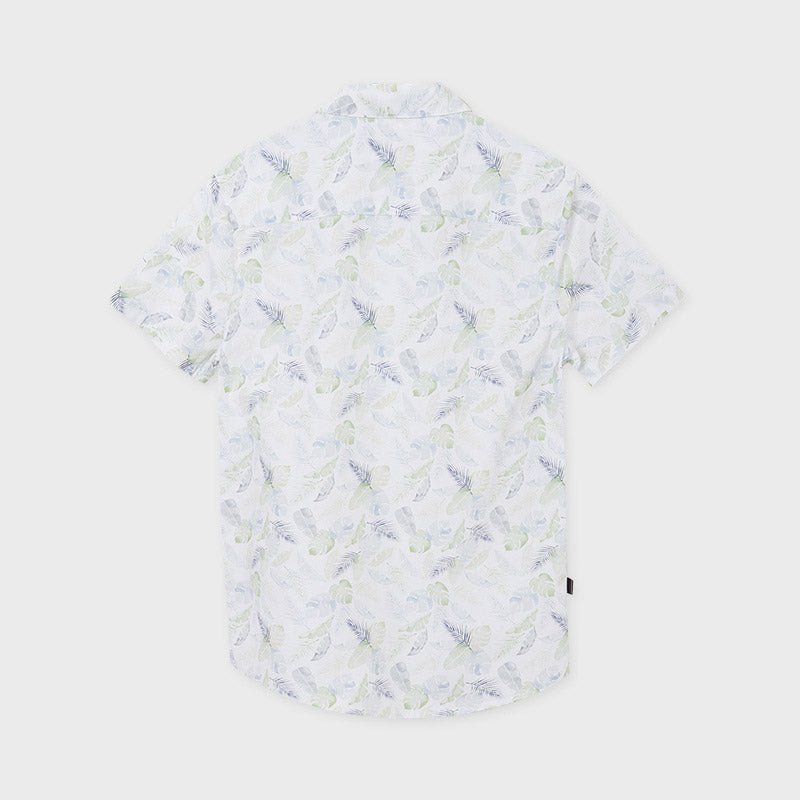 Nukutavake Boys White with Green Print Shirt - NorthBoys