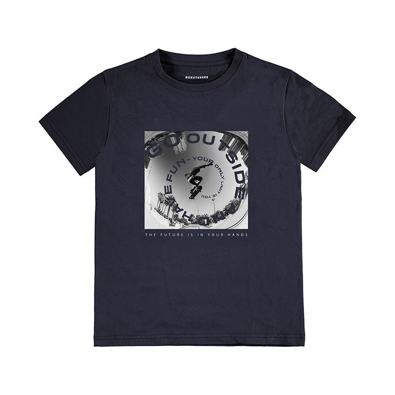 Nukutavake T-Shirt w/Skateboard Graphic _Navy 6015 - 39 - NorthBoys