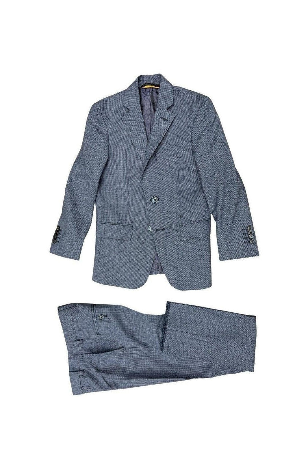 PinoPorte Boys Mini Blue Check Wool Suit-NorthBoys